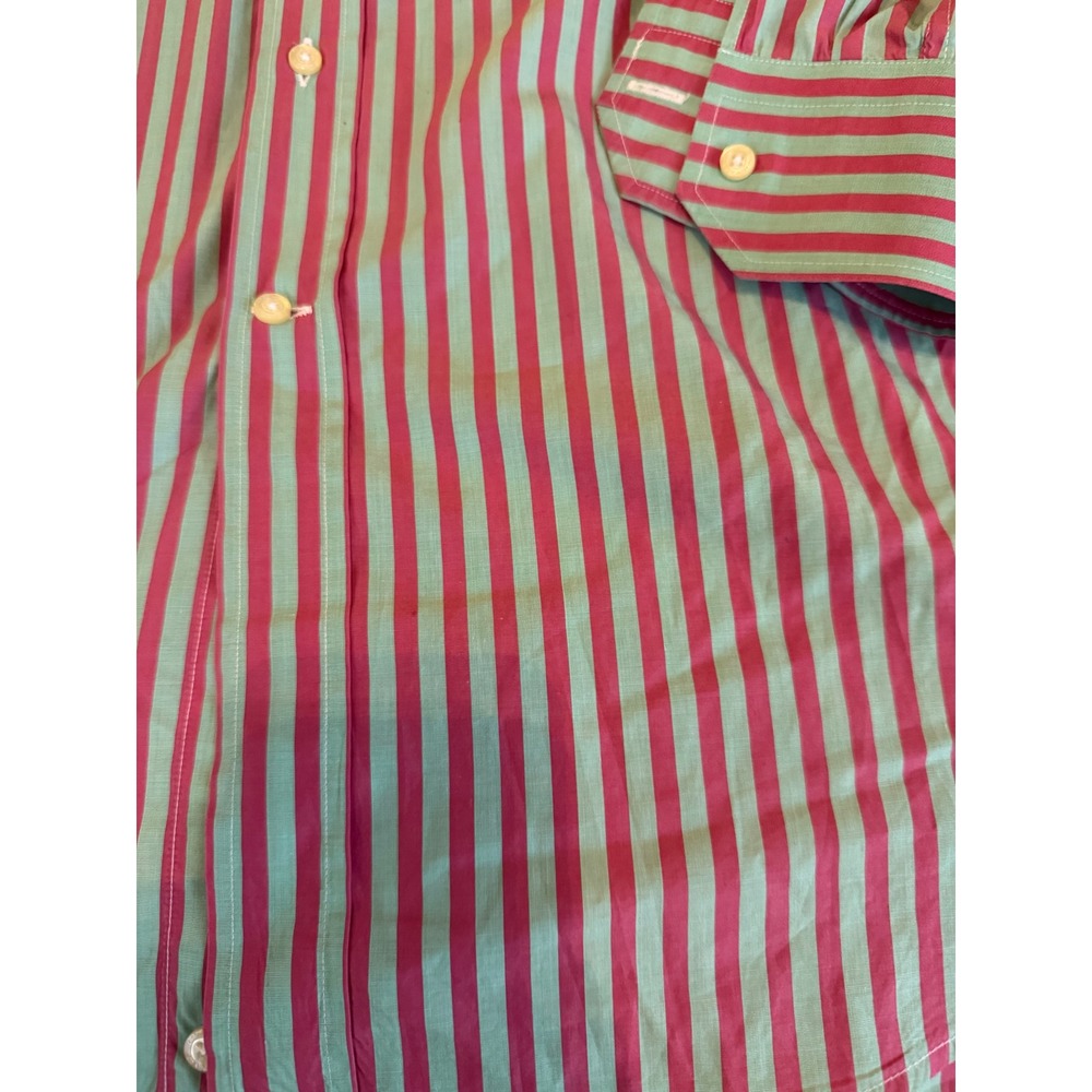 Etro Milano Mens Striped Button Down Shirt Teal Magenta Made‎ in Italy Size 42 - Picture 3 of 7